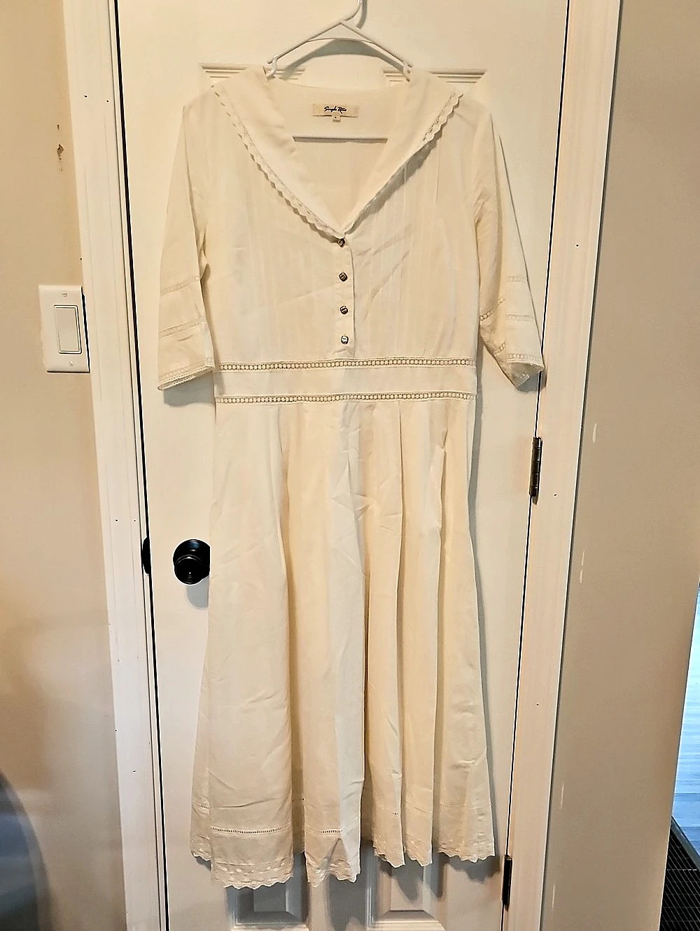 Simple Retro Fiona Dress White Size Large
